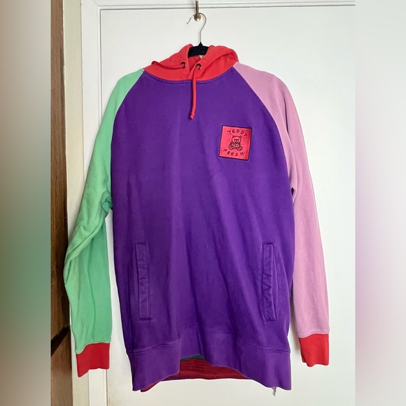 Teddy fresh color block hoodie sweatshirt - Picture 1 of 4